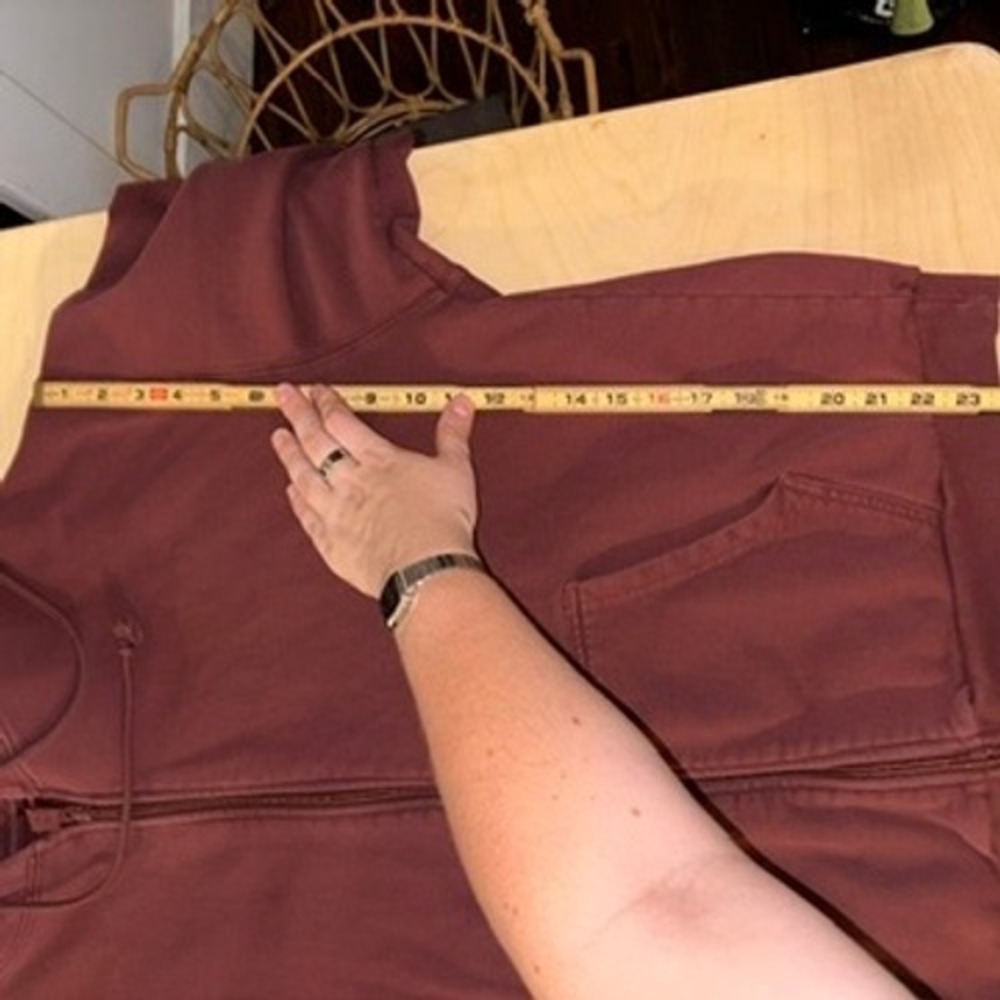 SKIMS Cotton Terry Zip Up Hoodie EUC Oversize Sz L Maroon Red Terry Loungewear - Picture 10 of 10